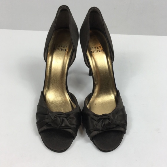 Stuart Weitzman Satin Brown Heels Size 7 - Picture 2 of 7